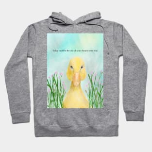 Today could be the day all your dreams come true, duck, motivational Hoodie